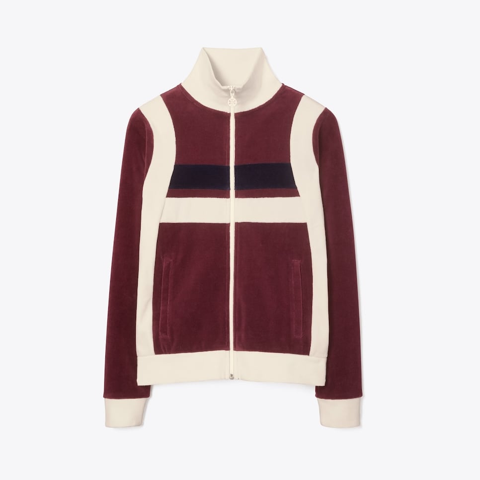 Tory Sport Velour ColorBlock Track Jacket Golf Equipment Clubs