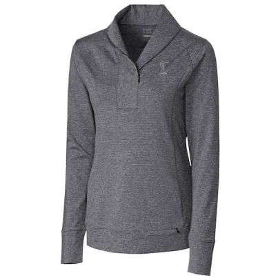 LPGA Cutter & Buck Women's Shoreline Half-Zip Pullover Jacket - Heather Charcoal