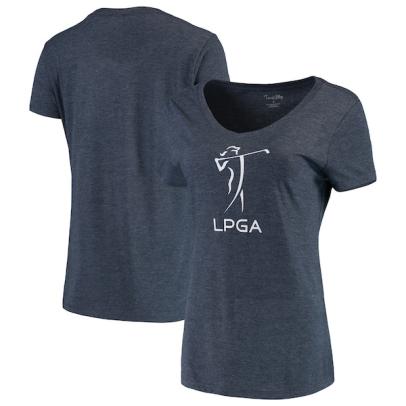 LPGA Titania Golf Women's Sugarcoated V-Neck T-Shirt - Heathered Navy