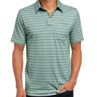 Performance Pique Ace Polo - Classic Stripe - Pine - s