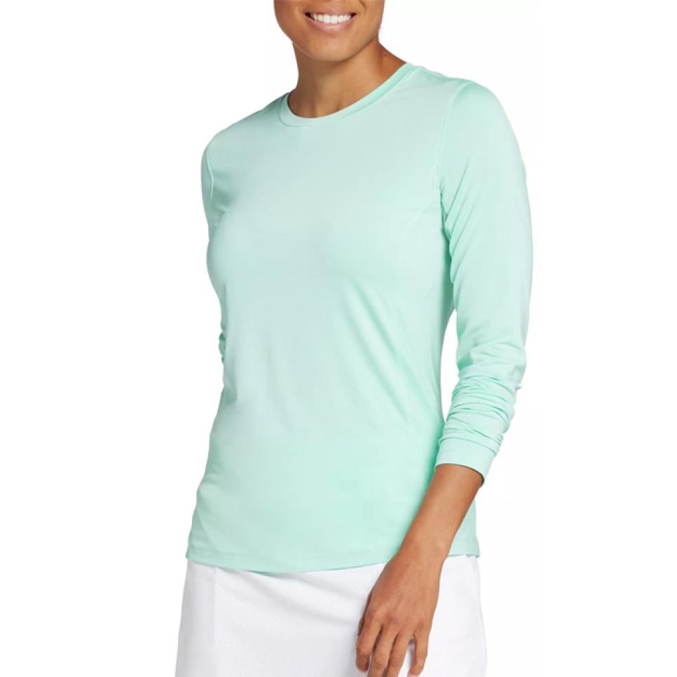Slazenger Women's Solid UV Crew Long Sleeve Golf Shirt