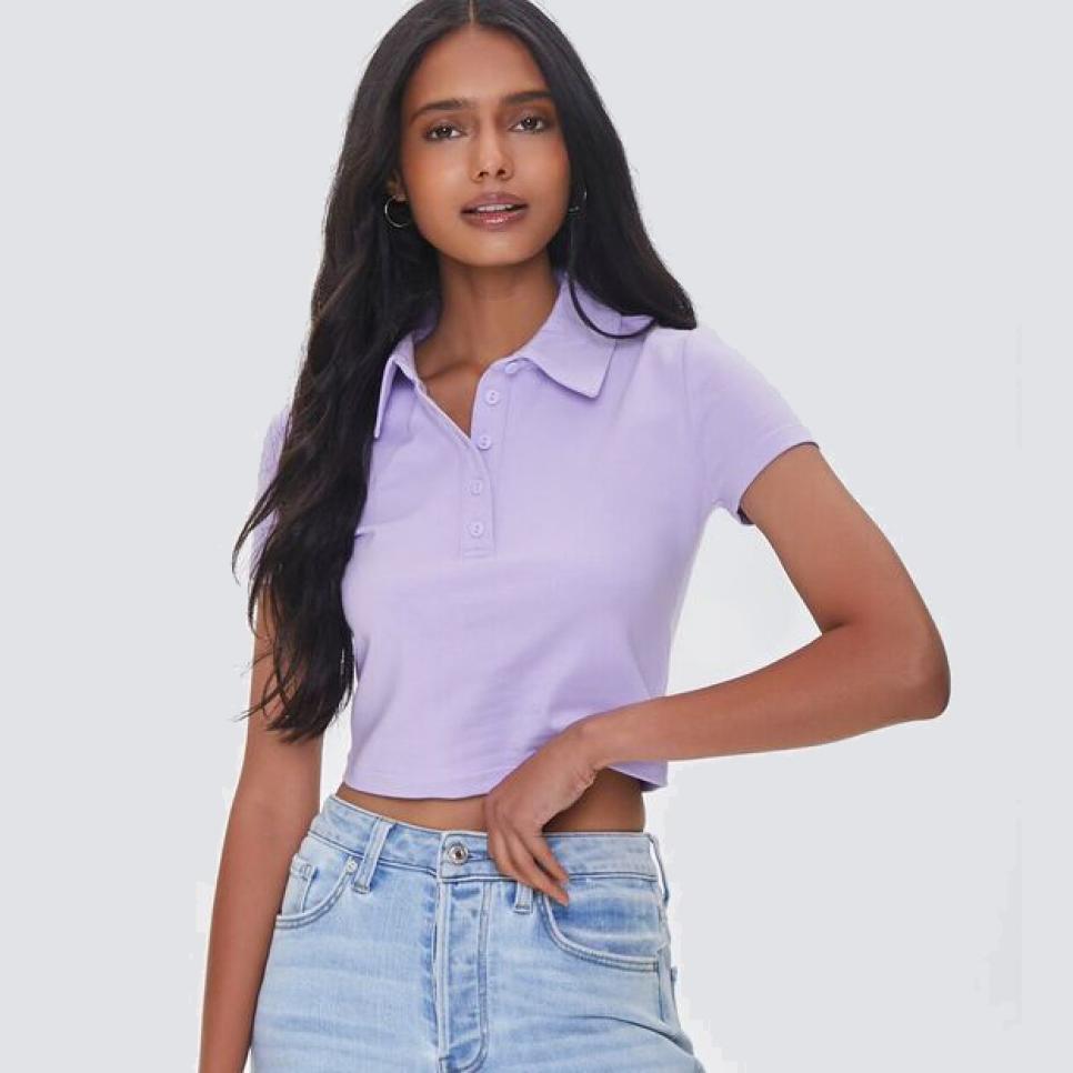 Forever 21 Collared Cropped Tee