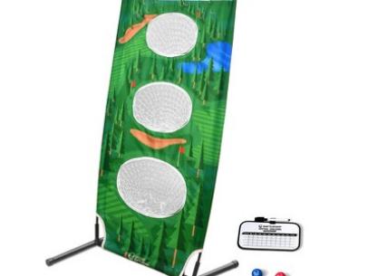 GoSports BattleChip Vertical Golf Challenge 26 x 48 Inch Outdoor Backyard Lawn Game with Vertical Target, 8 Golf Balls, and Scoreboard