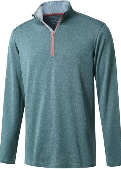 Quarter Zip Golf Pullover Men Dry Fit Long Sleeve