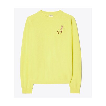 Tory Sport Cashmere Raglan Birdie Sweater