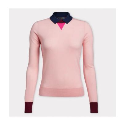 G/FORE Women's Layered Merino Wool Long Sleeve Polo Sweater