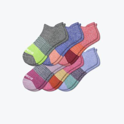 Bombas Women's Tri-Block Marl Ankle Sock 6-Pack