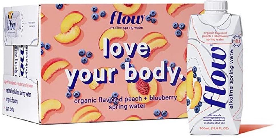 Flow Alkaline Spring Water 12 Pack: Peach Blueberry