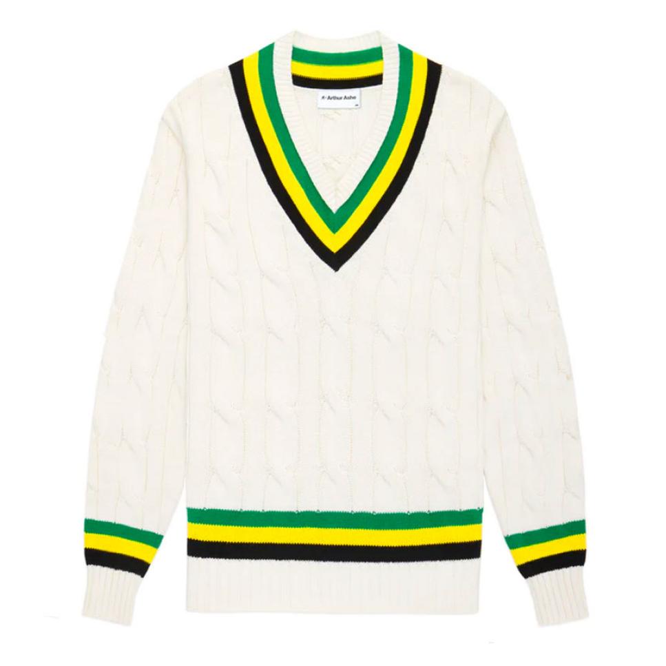 ARTHUR ASHE CABLE-KNIT TENNIS SWEATER (PREORDER)
