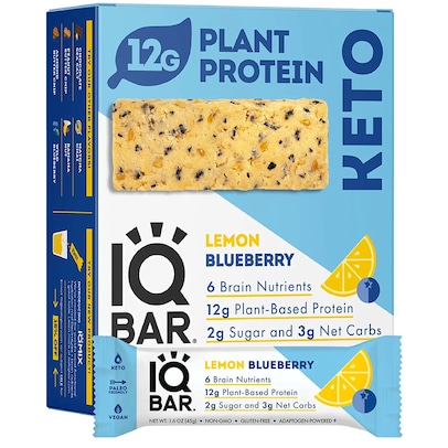 IQBAR Keto + Vegan Protein Bars (Lemon Blueberry)