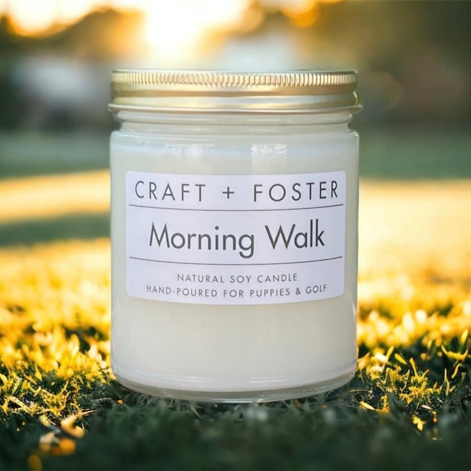 Craft + Foster and Puppies & Golf Morning Walk Natural Soy Candle