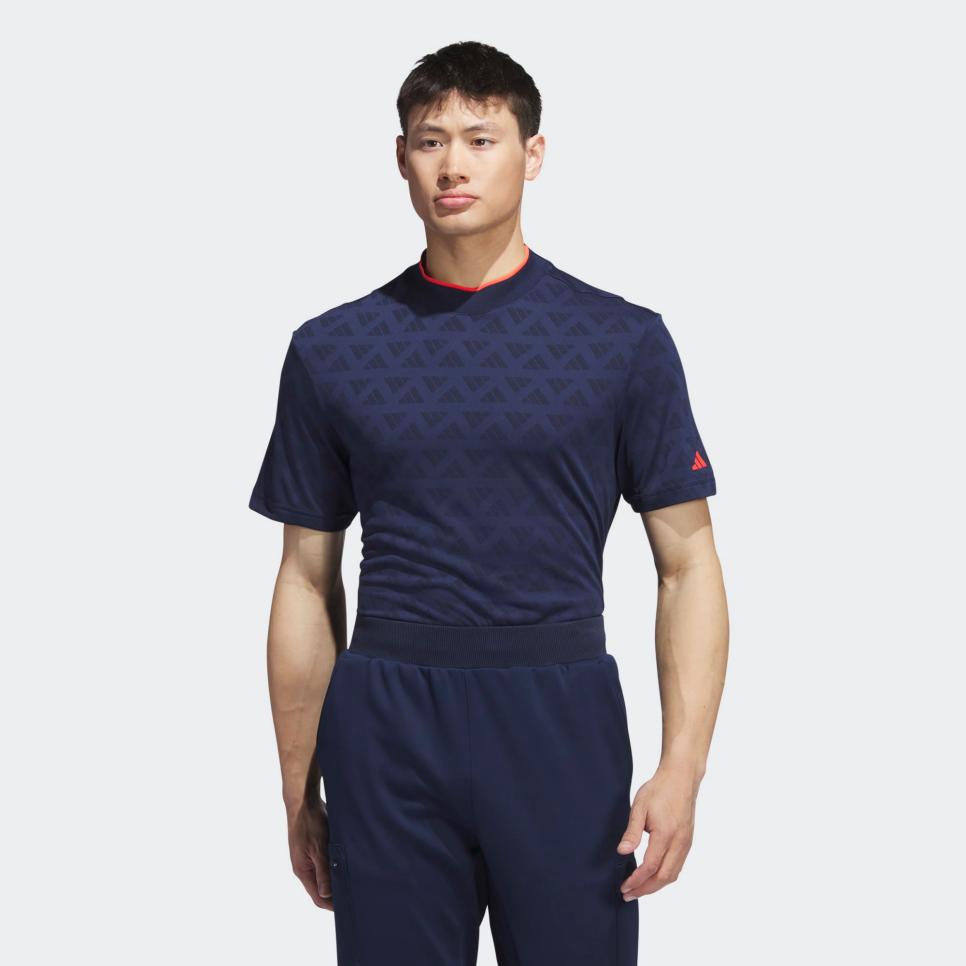 Adidas Men's Adi Jacquard Mock Polo Shirt 