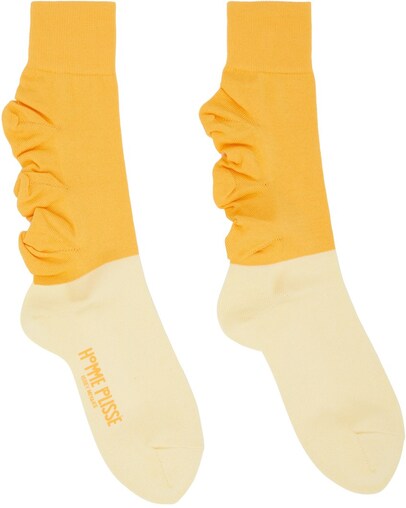 Homme Plissé Issey Miyake Men’s Yellow Flower Socks