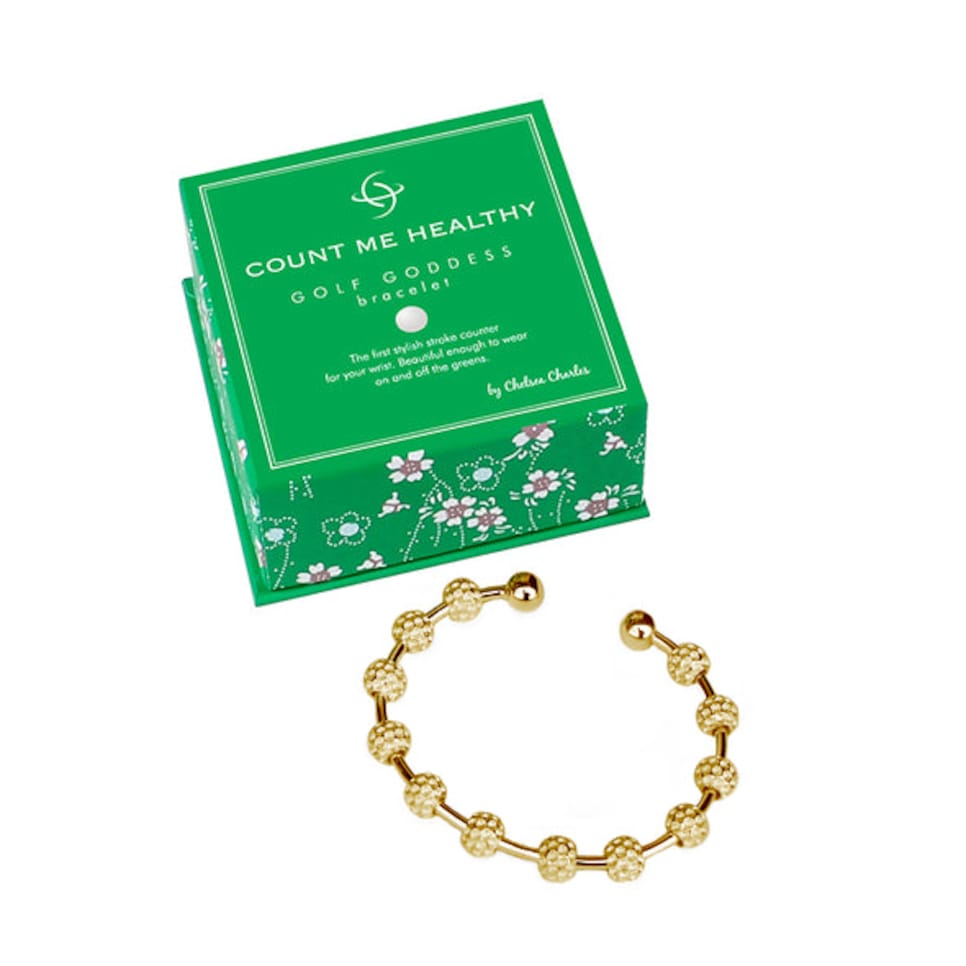 Chelsea Charles Golf Goddess Gold Golf Ball Bead Stroke Counter Bracelet