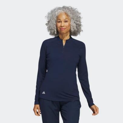 adidas Women's Quarter-Zip Long Sleeve Golf Polo Shirt