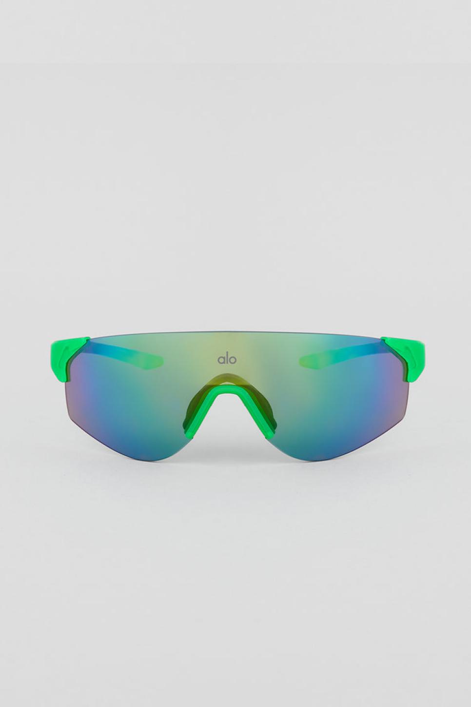 Alo Yoga Speed Sunglasses - Green Glow Mirror
