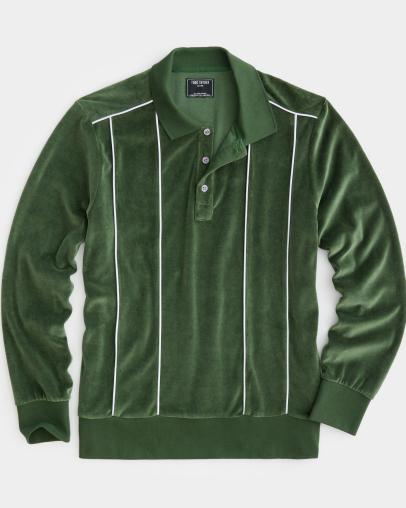 Todd Snyder Piped Velour Polo