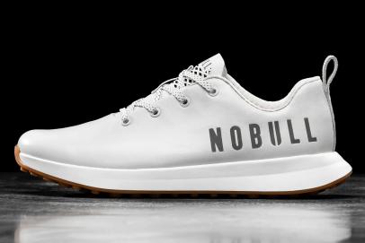 NOBULL Men's White Leather Golf Shoes