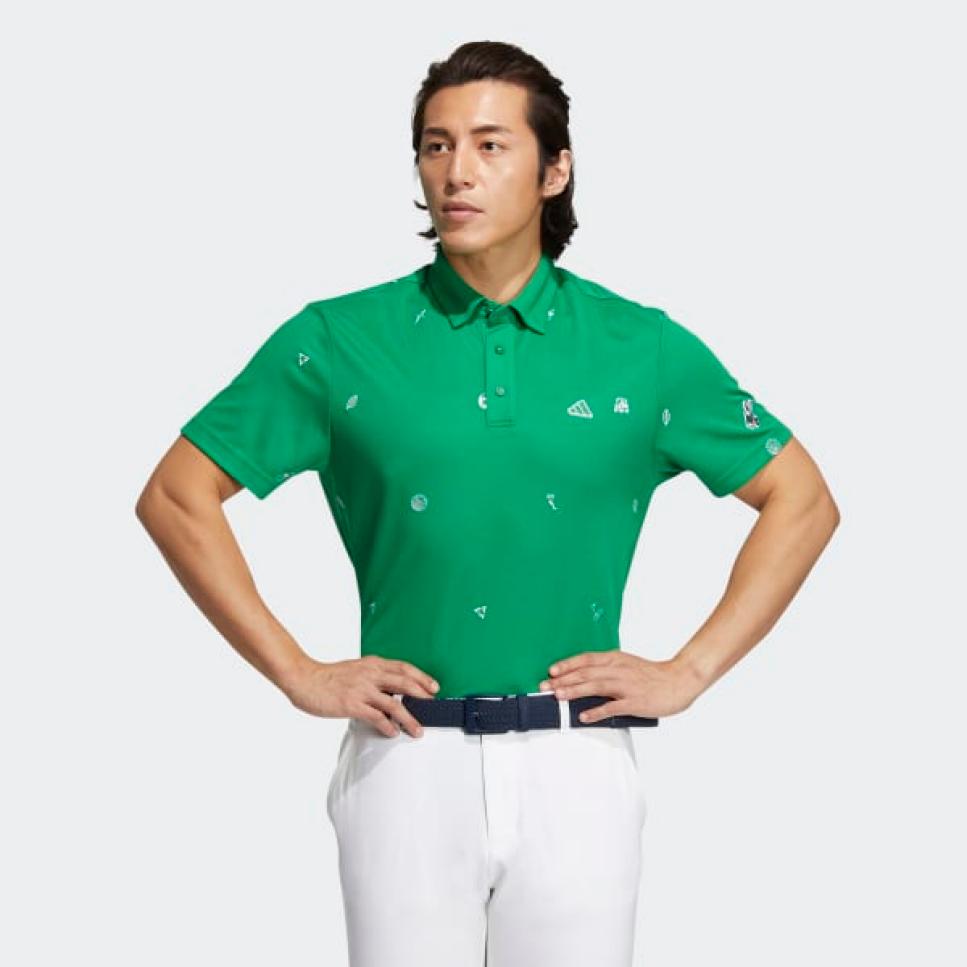adidas Men's Play Green Monogram Polo Shirt