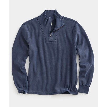 Todd Snyder Men's Garment Dye Zip Mock Neck