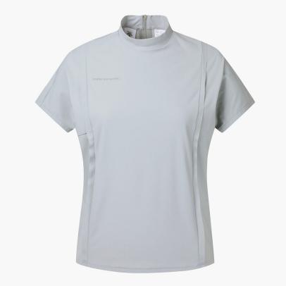 Descente Women's Back Zipper Woven Half Neck T-Shirt