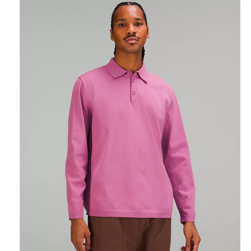 lululemon Men's Lightweight Knit Long-Sleeve Polo Shirt