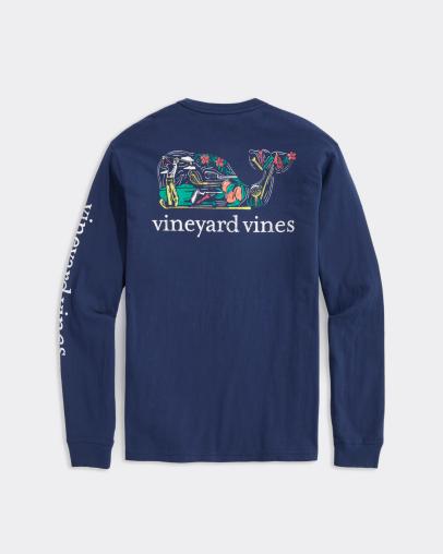 Vineyard Vines Golf Whale Icons Long-Sleeve Pocket Tee