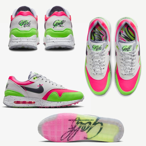 Green and 2024 pink nikes