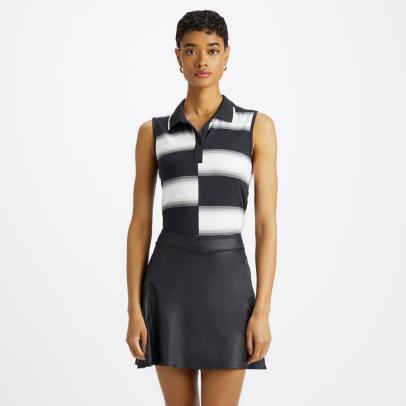 G/Fore Women's Offset Gradient Stripe Nylon Sleeveless Polo