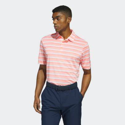 adidas Men's Two-Color Striped Polo Shirt