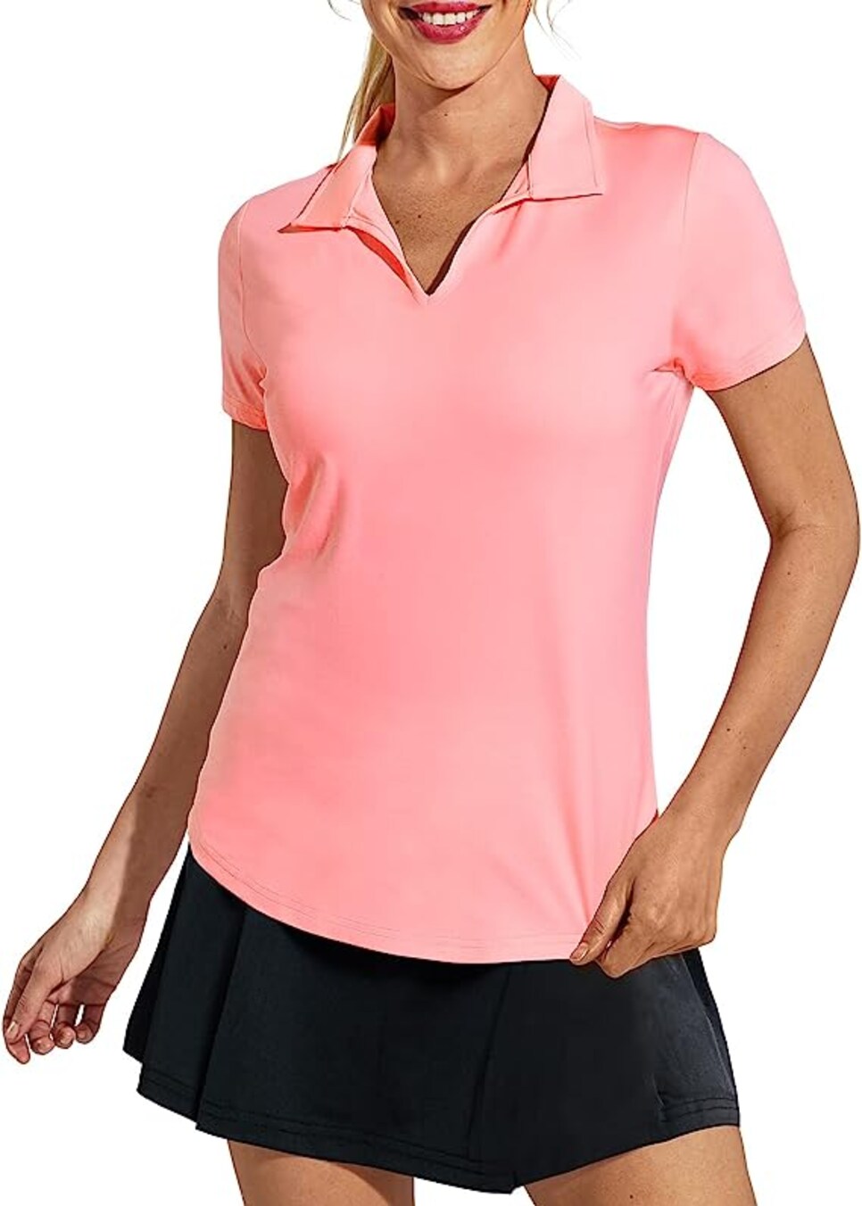 MIER Women Golf Polo Shirts Sleeveless V Neck Tennis Shirt