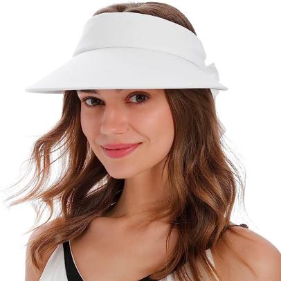 Simplicity Women's White Visor Hat UPF 50+ 
