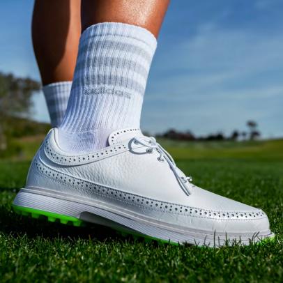 adidas MC80 Spikeless Golf Shoes (White + Neon)