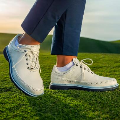 adidas MC80 Spikeless Golf Shoes (off-white + blue)