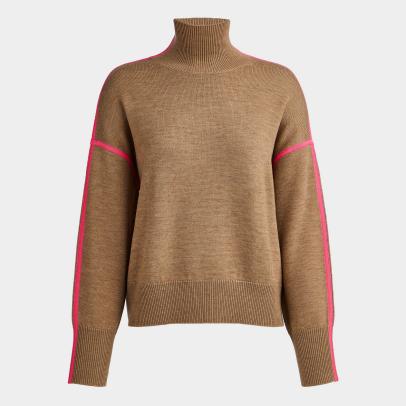 G/Fore Women's Merino Wool Contrast Stripe Turtleneck Sweater