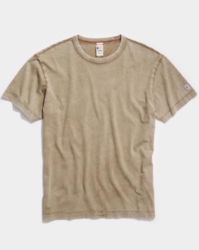 Todd Snyder Men's Sun-Faded Champion Basic Jersey Tee in Toasted Almond