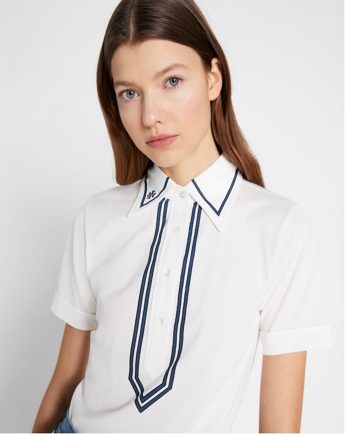 Tory Burch Women’s Mercerized Cotton Polo