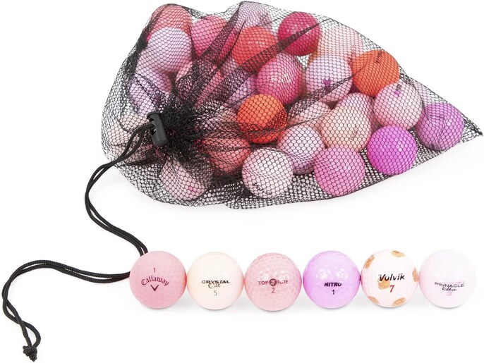 Clean Green Golf Balls 48 Pink Golf Balls Pack Recycled Different Major Brands Bulk Mix