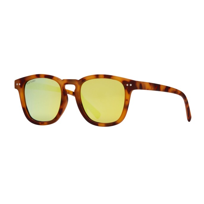 Blue Planet Soft Honey Tortoise + Gold Mirror Polarized Lens ZION POLARIZED SUNGLASSES
