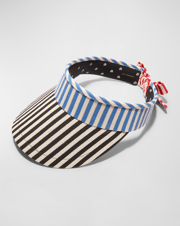 Lele Sadoughi Women’s Striped Bow Tie Visor