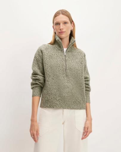 Everlane Women's The Felted Merino Half-Zip Sweater