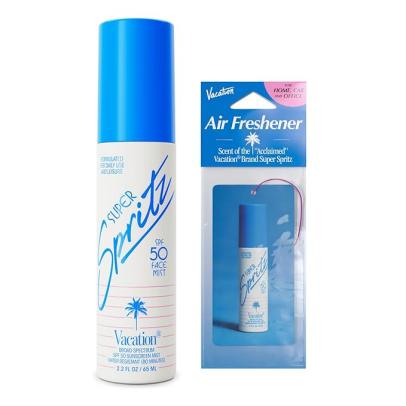 Vacation Super Spritz SPF 50 Sunscreen Face Mist + Air Freshener Bundle