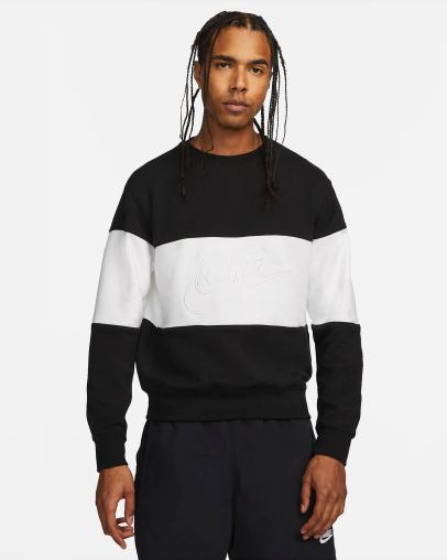 Nike Club Men's French Terry Color-Blocked Crew