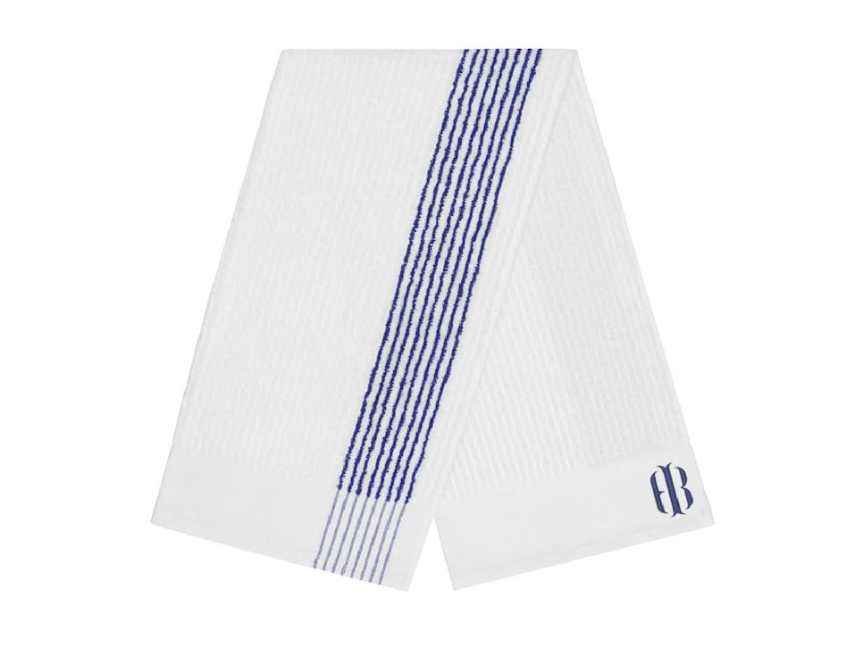 Tour Towel: White with Navy Stripes - Navy HB Icon